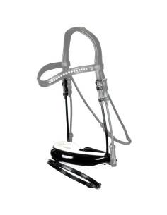Round Leather Large Crank Noseband with Flash