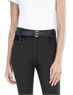 Equiline Dove Women's Glamaour Leather Belt in Black 2