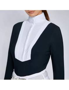 Cavalleria Toscana Poplin Bib Long Sleeve Show Shirt Woman