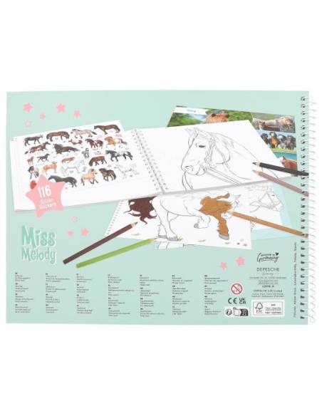 Cuaderno Miss Melody para Colorear Caballos