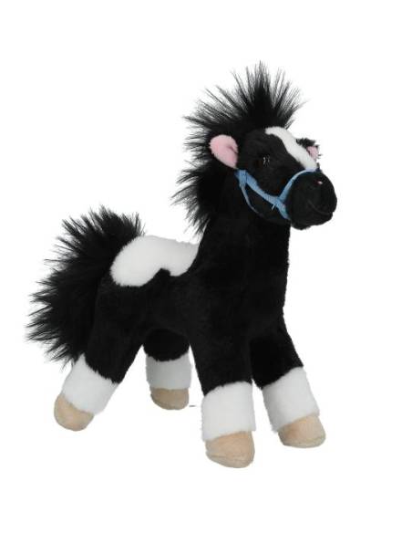 Caballo de Peluche Miss Melody Negro y Blanco 18cm