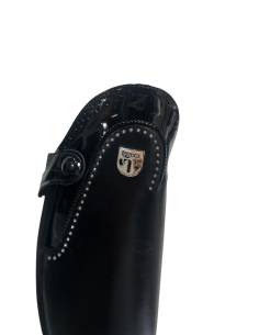 Tucci Time Marilyn Crystal Punched / Patent Riding Boots 2