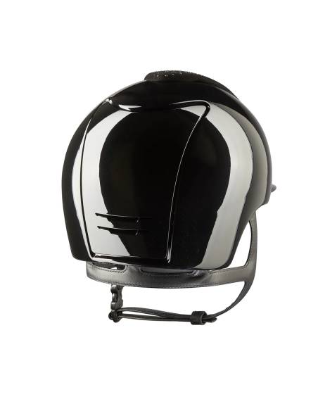 Casco de Equitación KEP Cromo 2.0 Polish Black & Black/Silver Nebula Swarovski