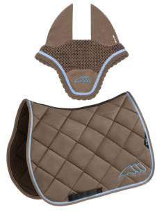 Equiline Rombo Eqchroma Jump Saddle Pad and Ear Bonnet Set