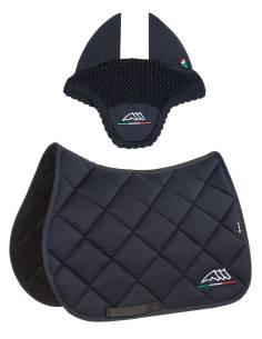 Equiline Rombo Logo IT Jump Saddle Pad and Ear Bonnet Set